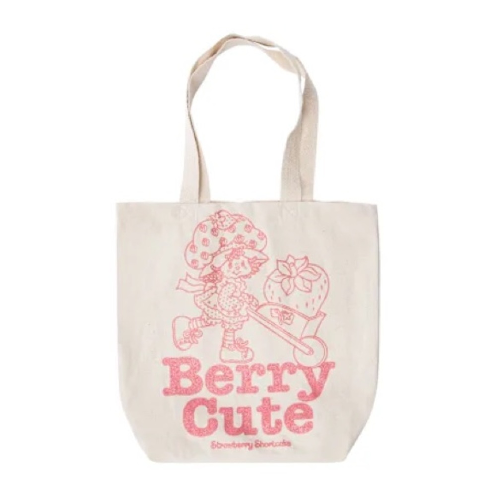 Strawberry Shortcake Berry Cute Tote Bag - Pink and Cream